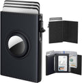 Smart Wallet Card Holder for AirTag - Slim Leather RFID Blocker