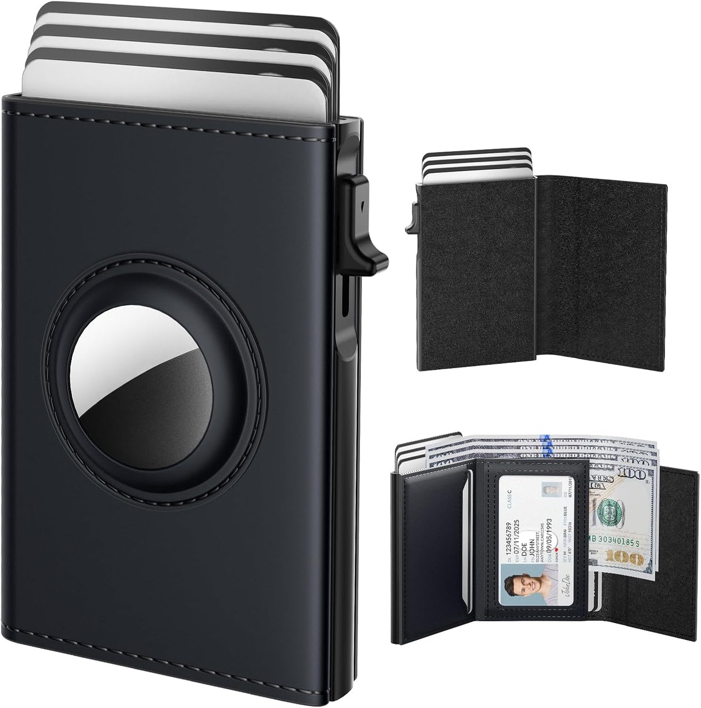 Typecase Mens Wallet Card Holder for AirTag: Slim Leather Wallet