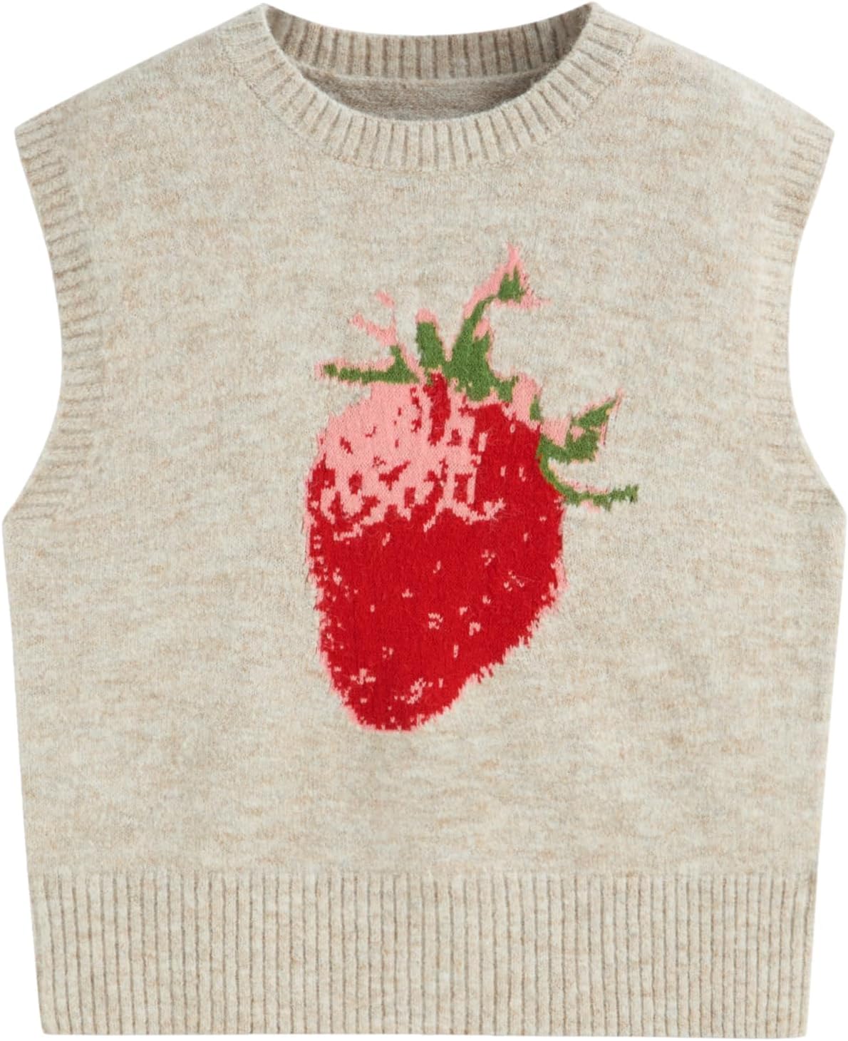 CIDER Womens Sweater Vest Knit Sleeveless Pear Graphic Top