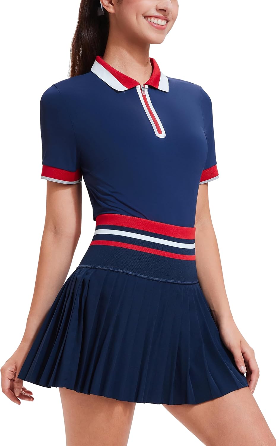 Tennis Skirt Sets for Women High Waisted Golf Polo Outfits