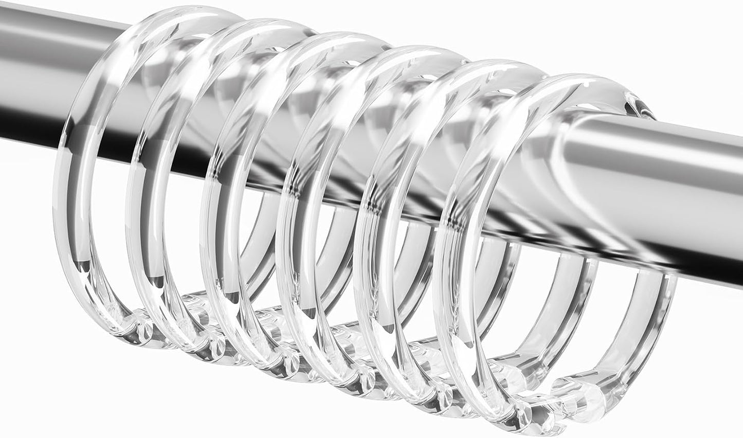 Easy Snap Clear Shower Curtain Rings Set