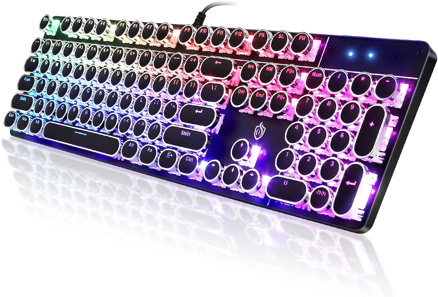 Typewriter Style Mechanical Gaming Keyboard with RGB Backlight