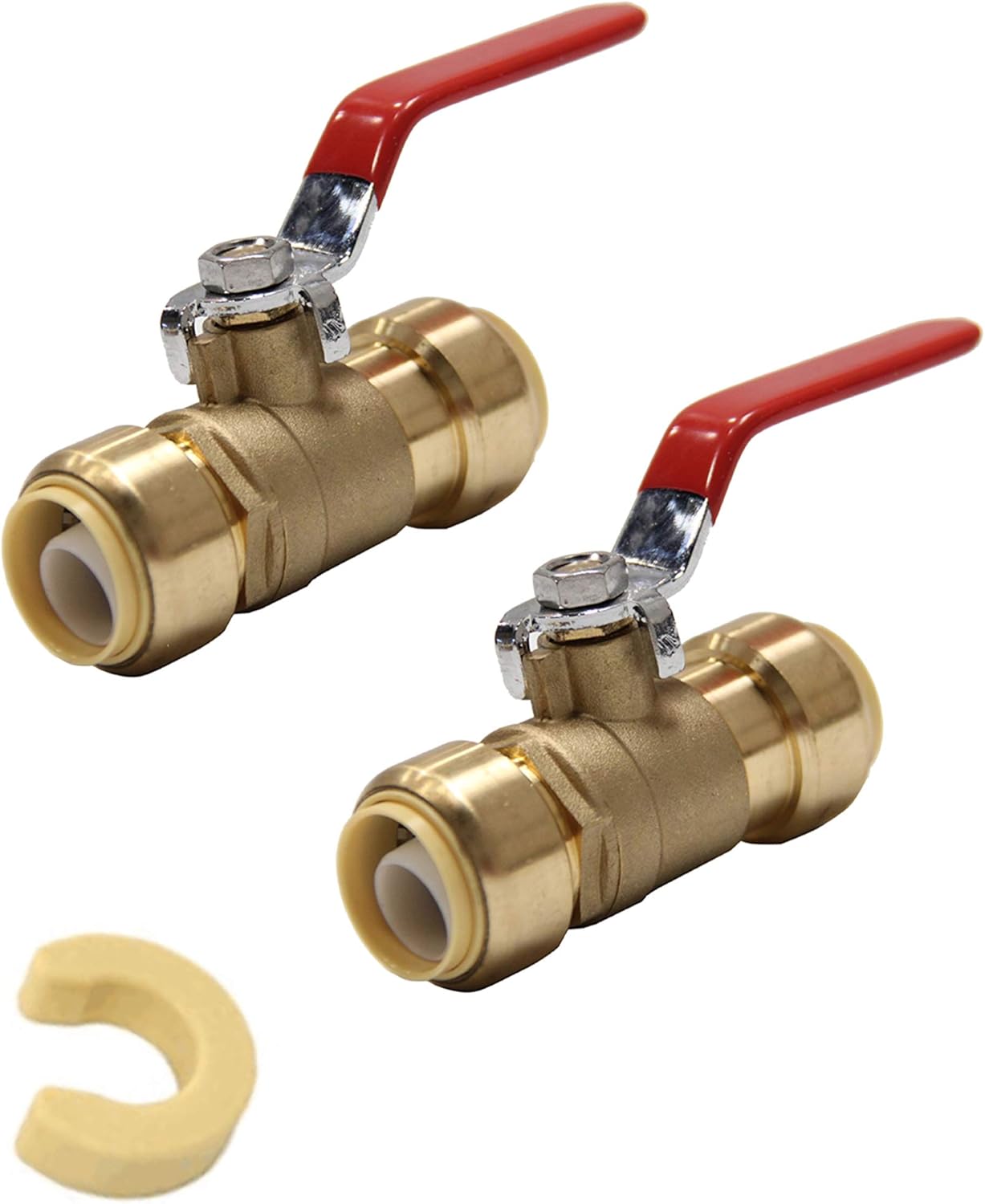 Pack of 2 Push-Fit Full Port Ball Valves for Easy Installation