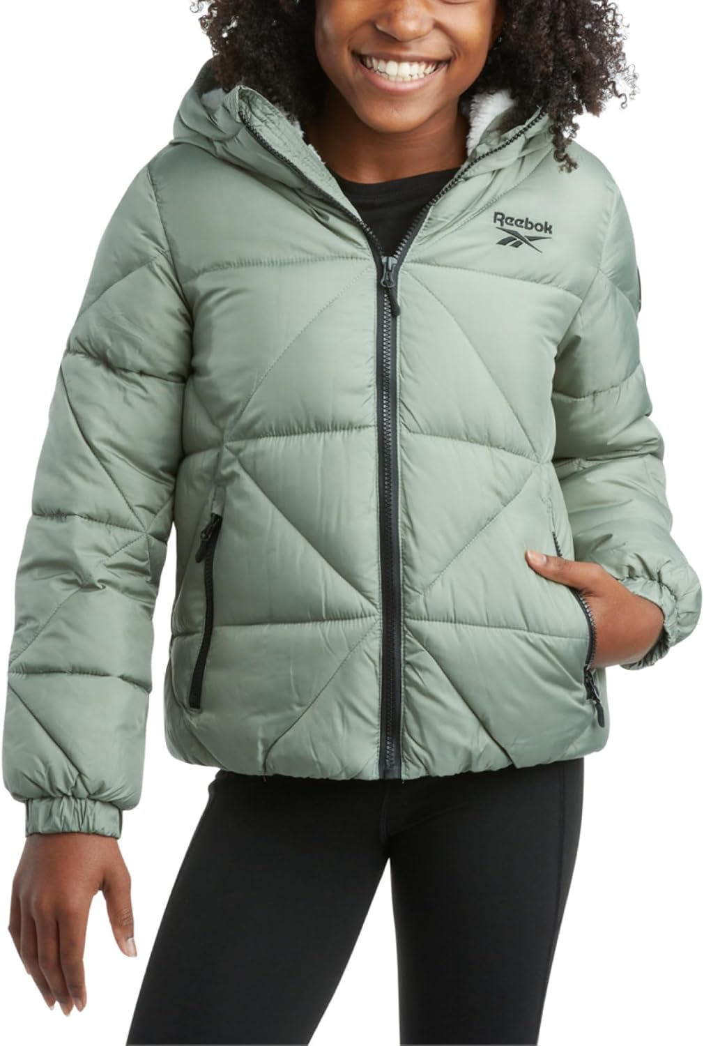 Reebok Girls Winter Coat - Heavyweight Quilted Puffer Jacket