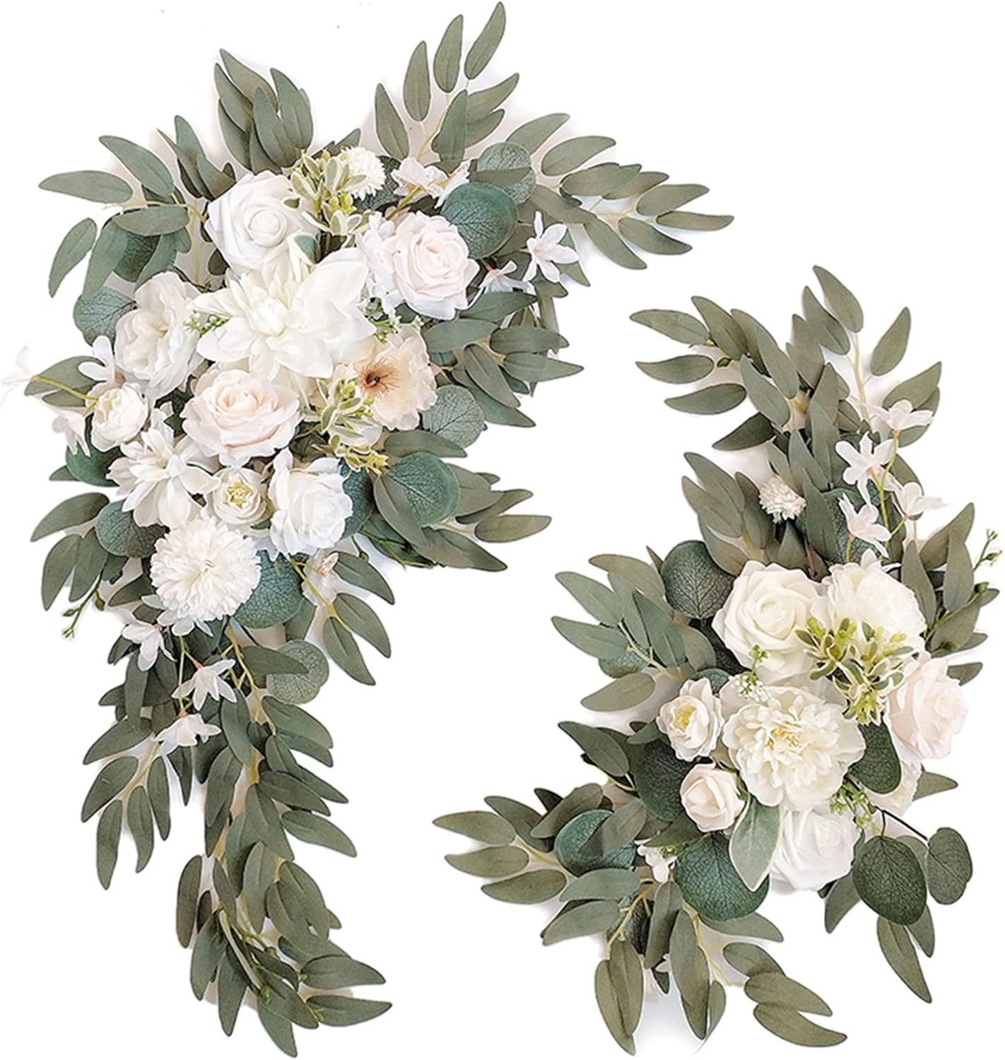 Wedding Arch Faux Flowers Set of 2 Greenery Garland for Decor