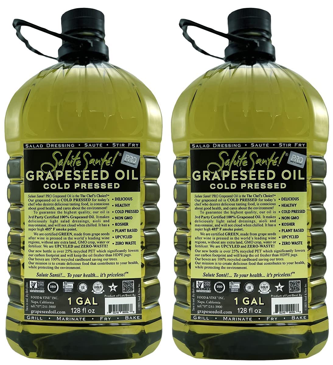 Cold Pressed Grapeseed Oil for Healthy Cooking and Baking