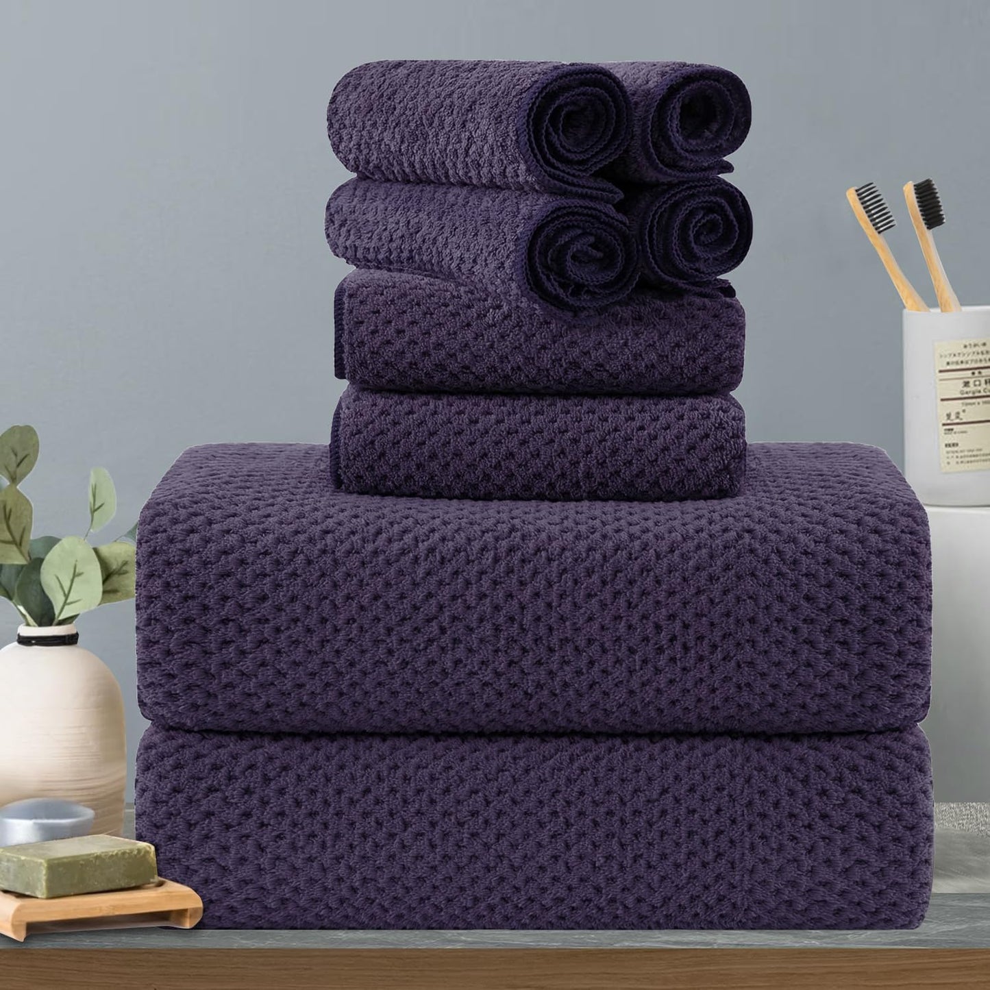 8-Piece Luxury Bath Towels Set for Spa and Home Use