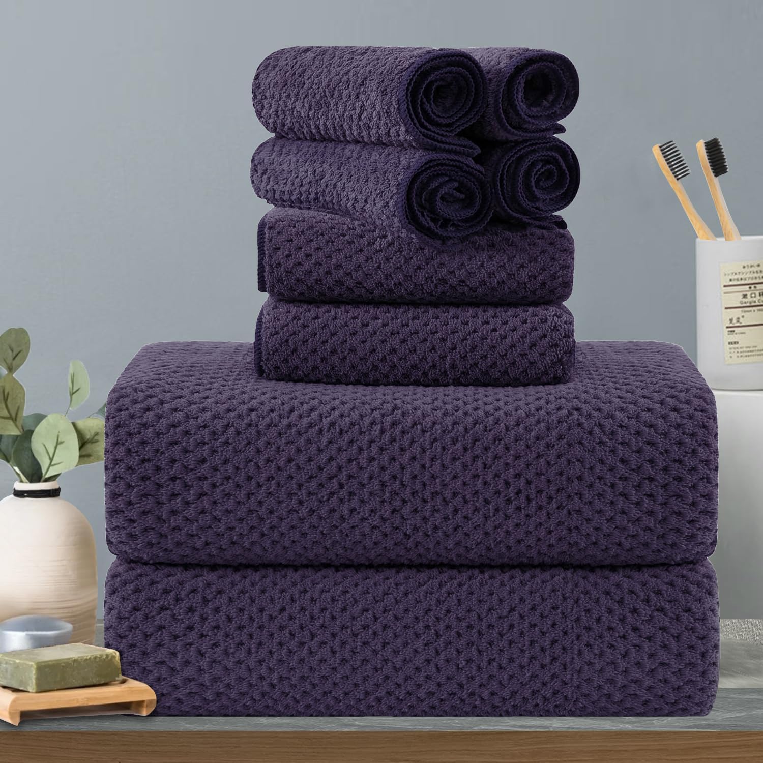 8-Piece Luxury Bath Towels Set for Spa and Home Use