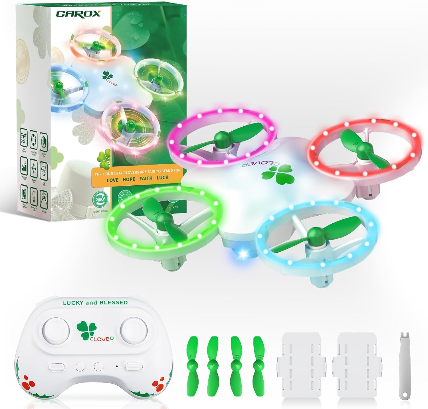 Colorful LED Mini Drone with 2 Batteries - Perfect Gift for All Ages!