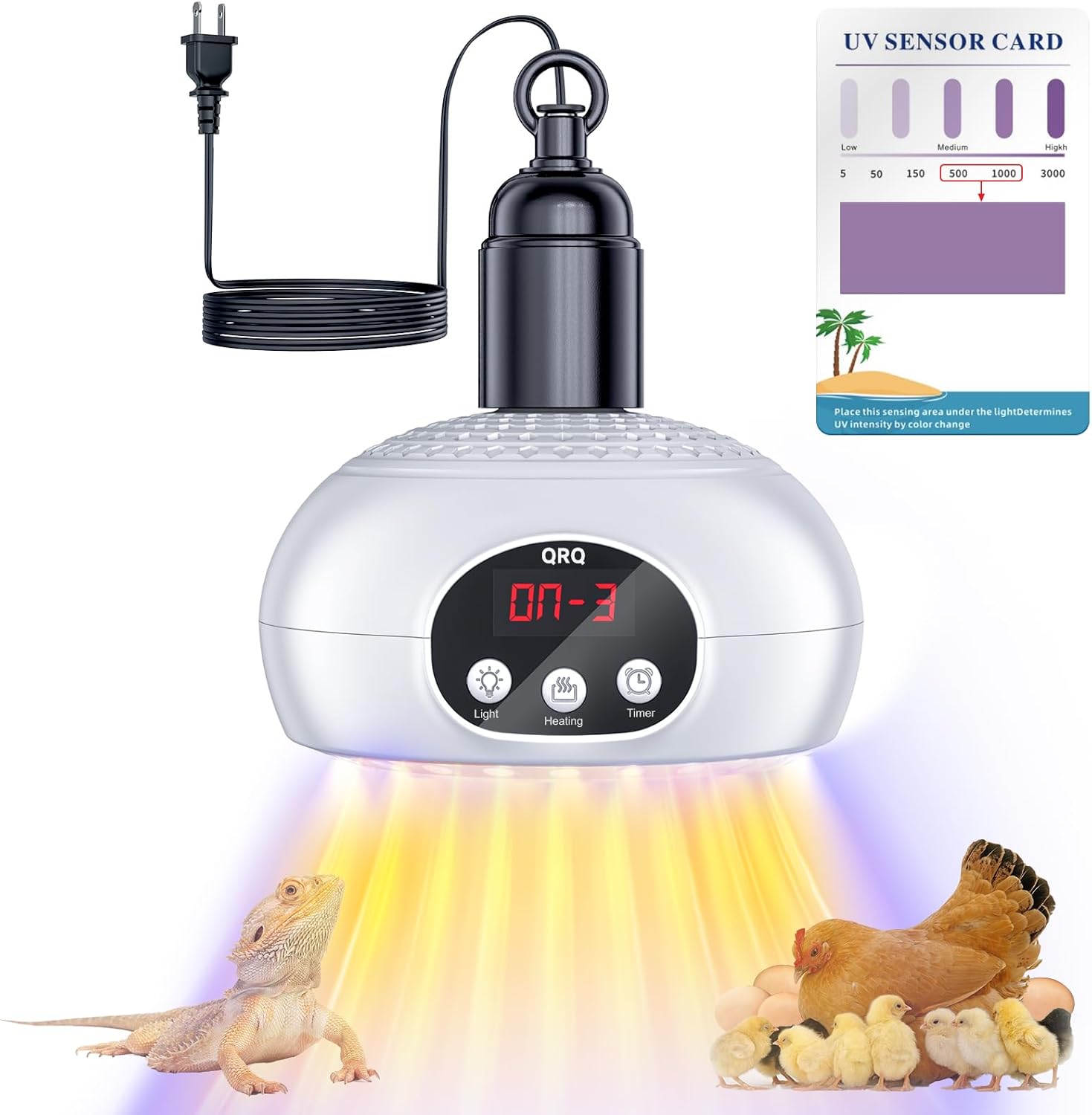 QRQ Chicken Coop Heater with Timer and Adjustable Temperature