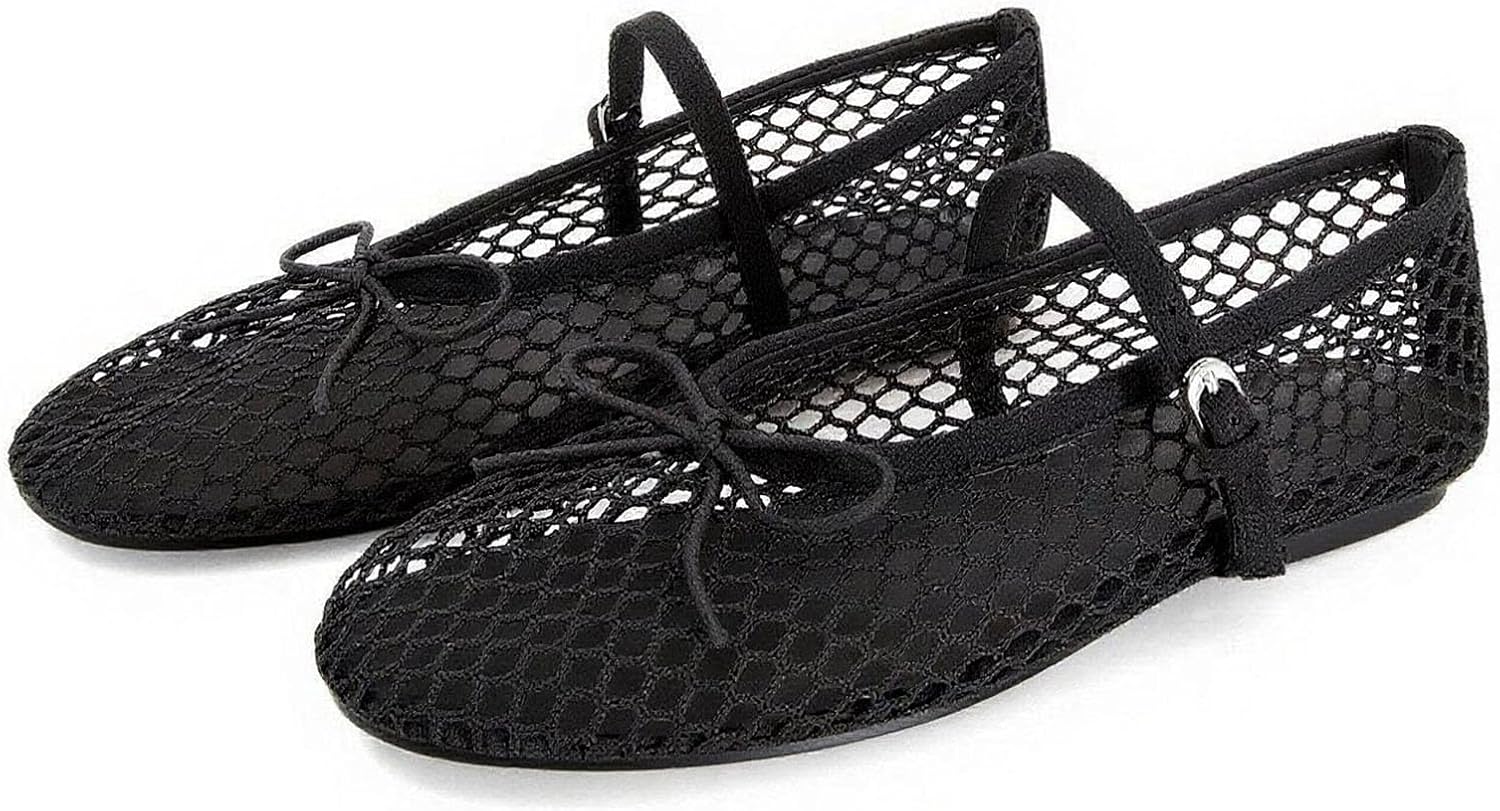 Stylish Mesh Ballet Flats for Women - Comfortable Mary Jane Shoes