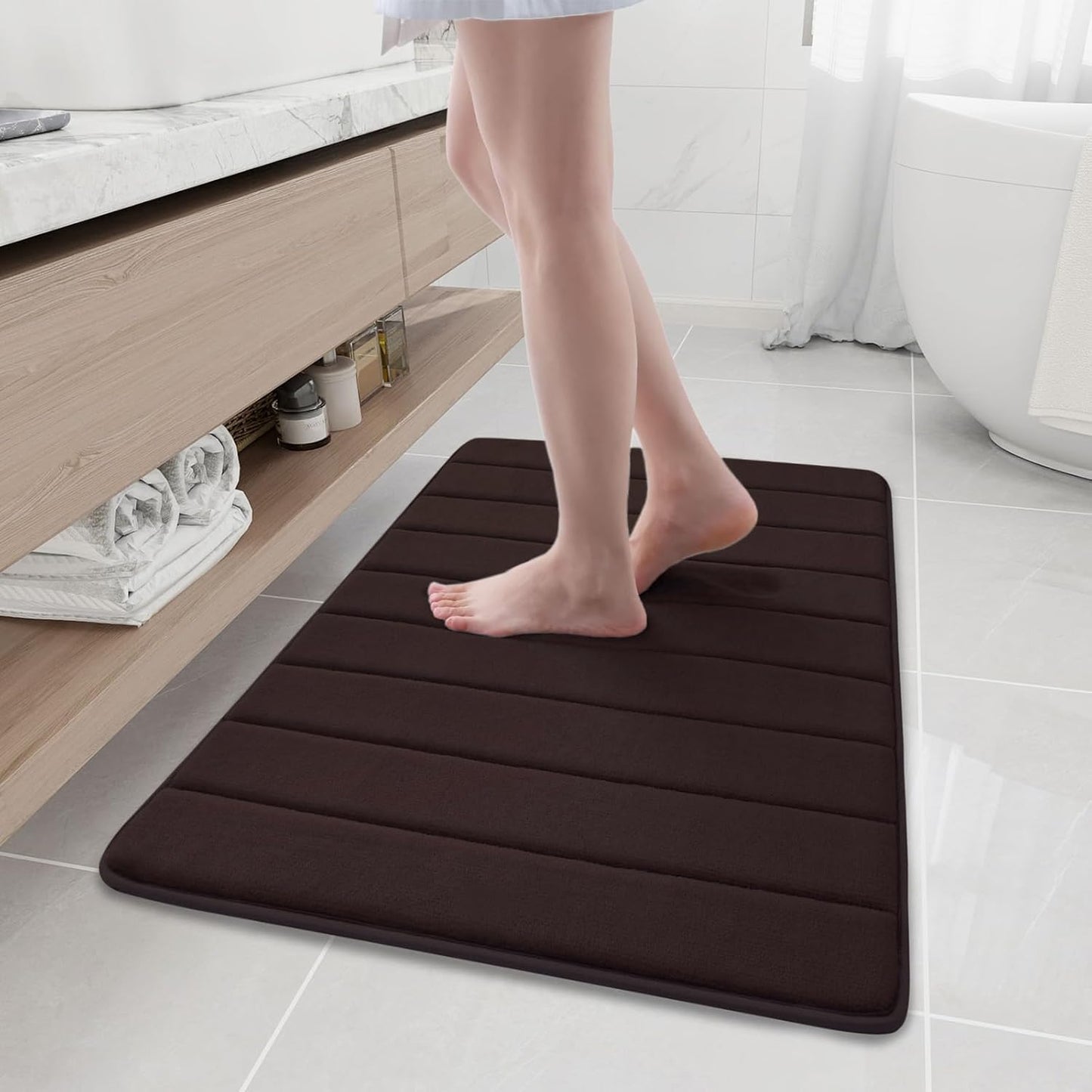 Buganda Memory Foam Bath Mat - Ultra Soft Non-Slip Rug 35.4in x 24in