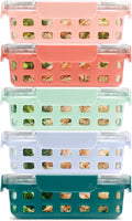 3.4 Cup Meal Prep Containers 5-Pack - Melon Duraglass Set