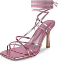 Stylish Women's Stiletto Lace Up Heels Sandals by ISNOM