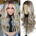 SAPPHIREWIGS Long Wavy Wig 26in Highlight Grey - Natural Body Wave