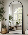 Suidia Arched Full Length Mirror 68in x 26in - Stylish Floor & Wall