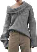 Saodimallsu Off The Shoulder Sweater Top - Oversized Cozy Pullover