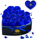 Forever Blue Roses in a Box Heart Shaped Gift for Her