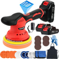Cordless Car Buffer Polisher Kit 6in - Dual Battery, 8-Speed Orbital