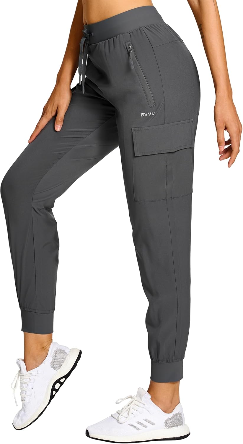 BVVU Women's Quick Dry Cargo Joggers