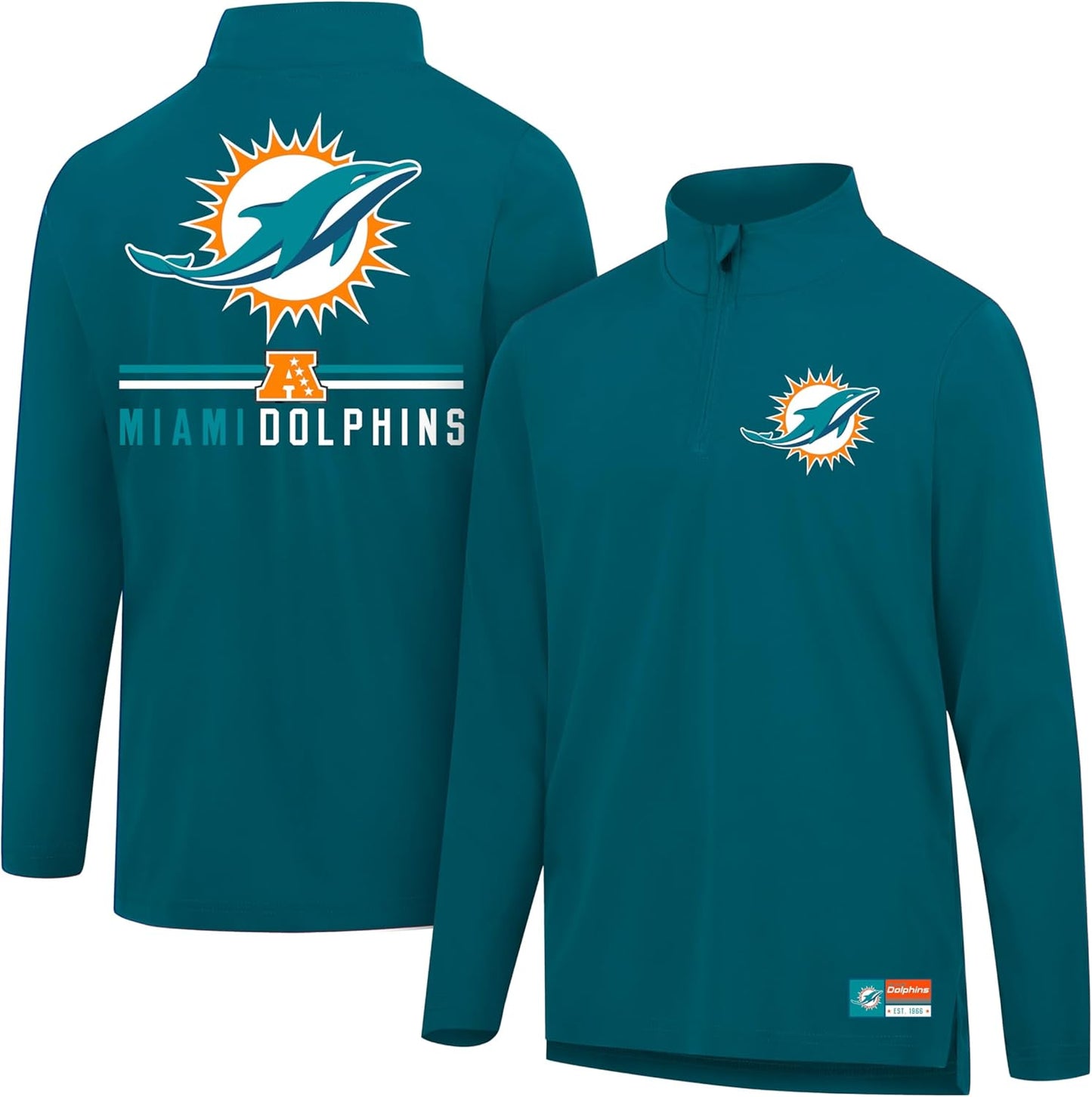 Ultra Game Men's NFL Official Super Soft Quarter Zip T-Shirt