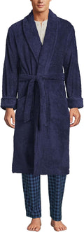 Men's Calf Length Turkish Cotton Terry Bathrobe - Calf-Length Comfort