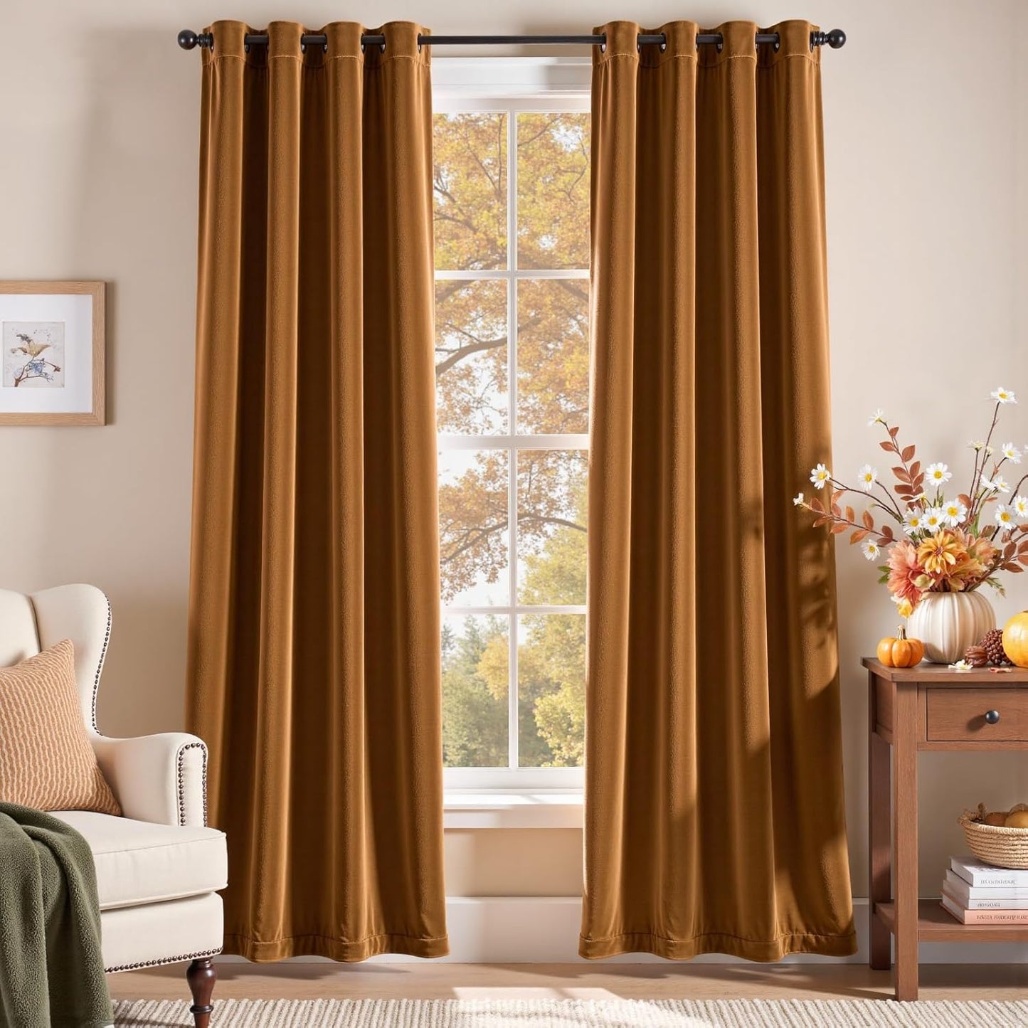 Lazzzy Blackout Velvet Thermal Insulated Curtains for Home
