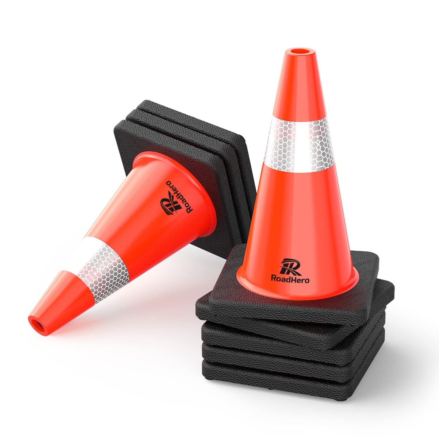 Traffic Safety Cones 18 Inch Set of 8 for Road and Event Use
