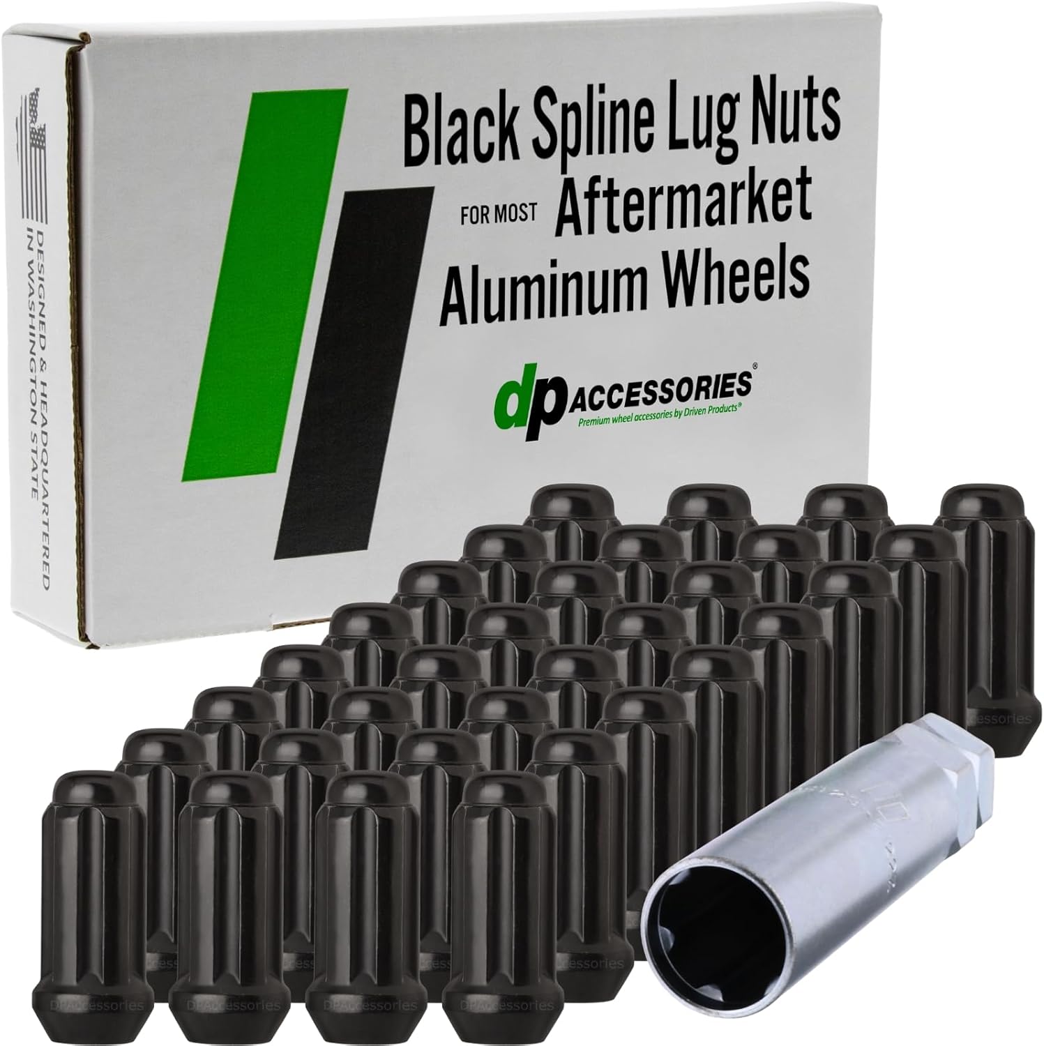 DPAccessories Black M14x1.50 Closed End Duplex Lug Nuts Set
