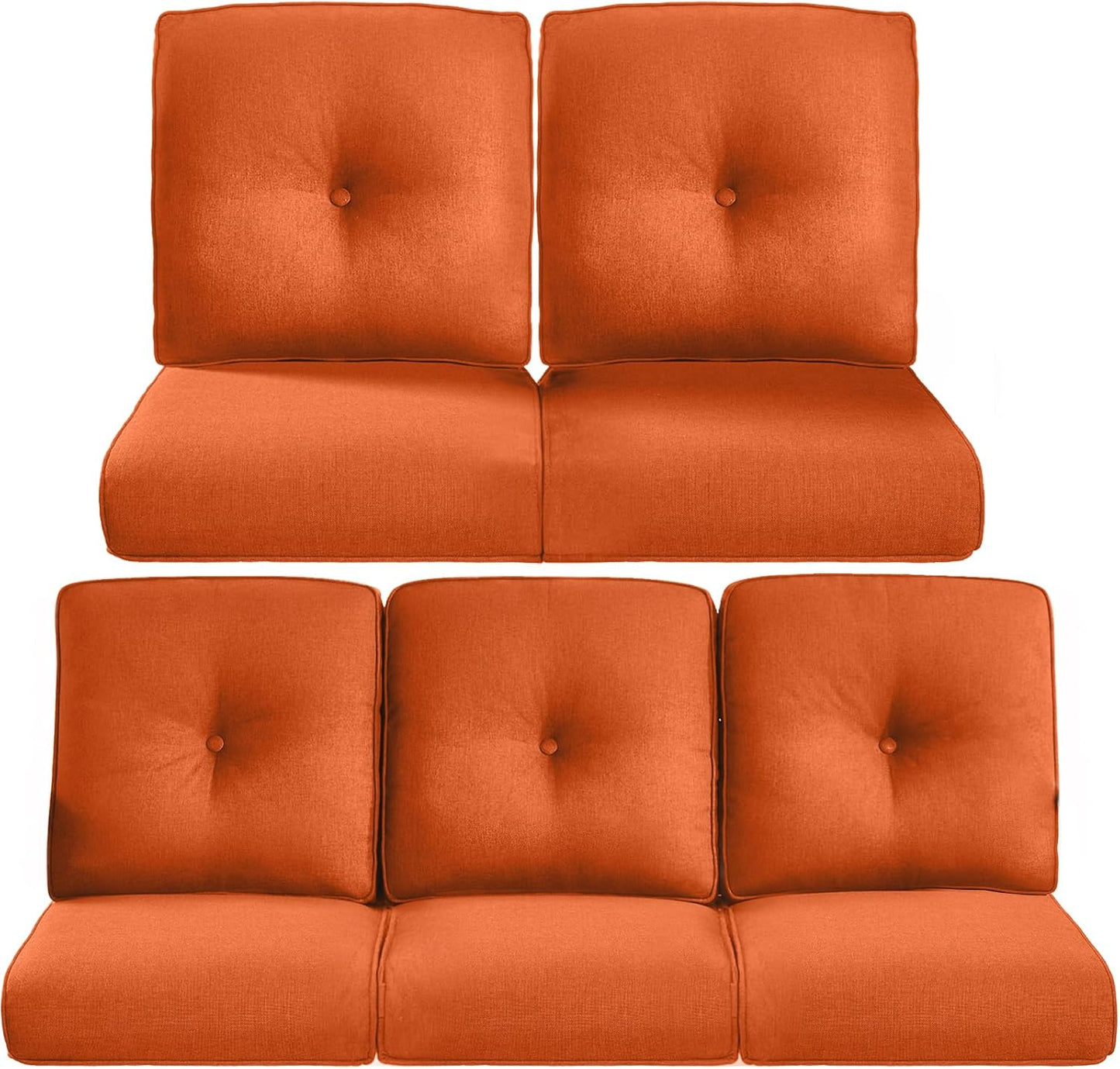 Pop 22x25 Outdoor Cushions for Patio - 5 Piece Set in Orange
