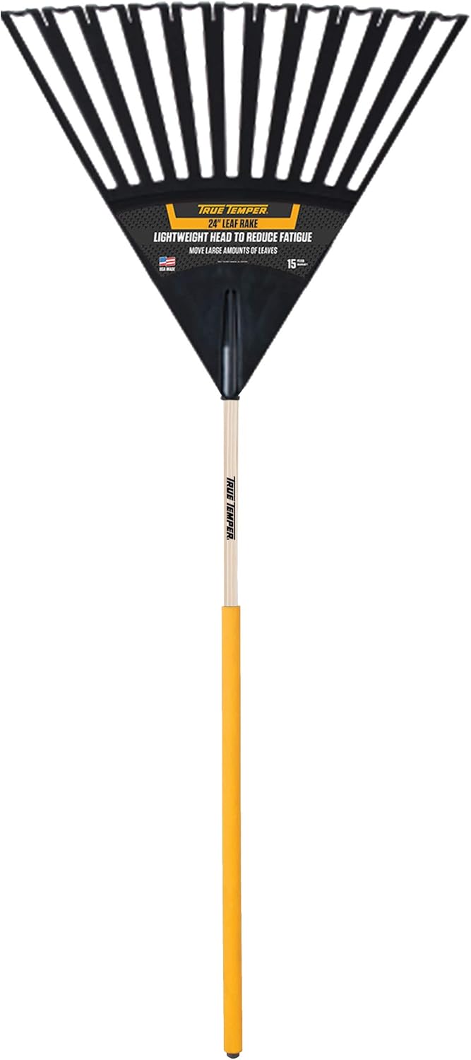 True Temper Clog Free Poly Leaf Rake with 24 in. Head