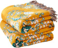 Boho Throw Blanket 100% Cotton Reversible Farmhouse Throw - Soft