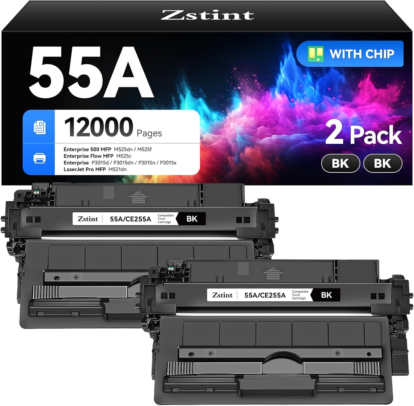 55A Black Toner Cartridge 2-Pack for HP LaserJet Printers