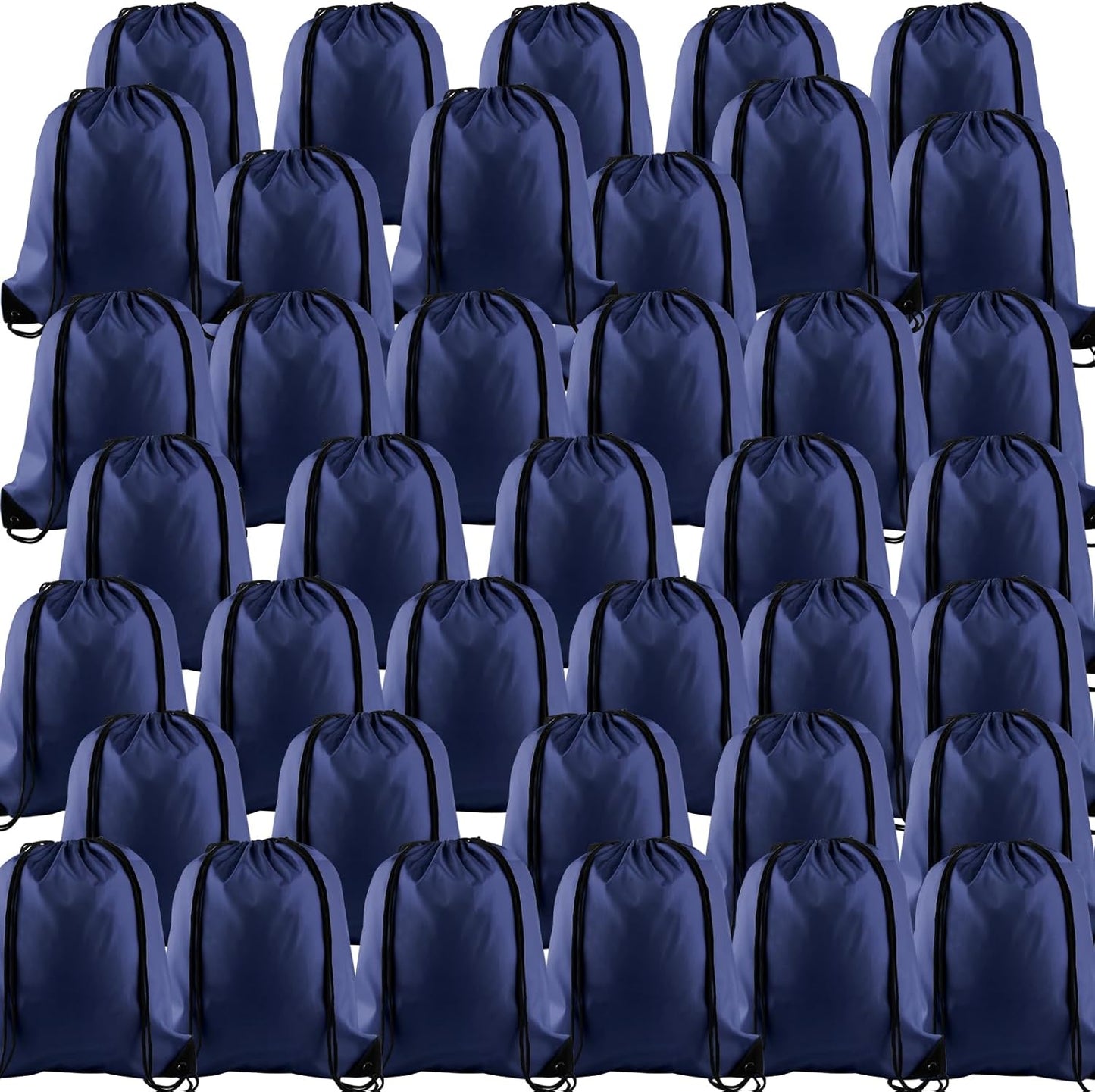 KUUQA 60Pcs Navy Blue Drawstring Backpack Bags for Sports