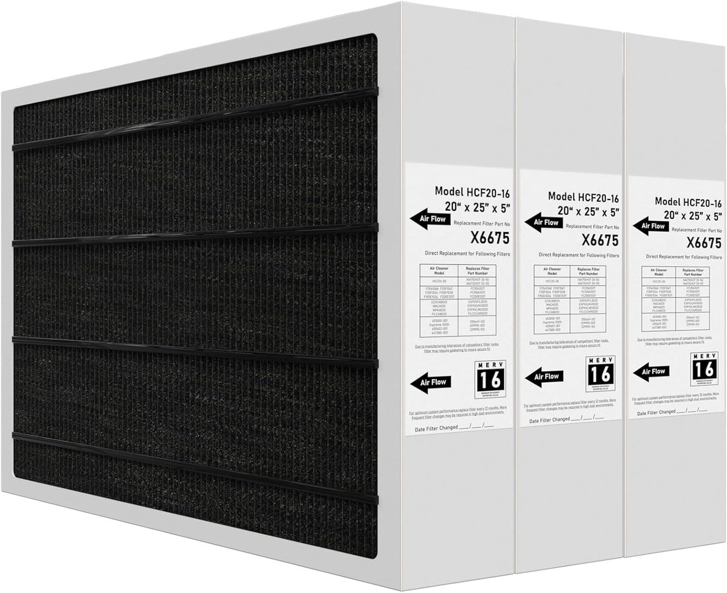 X6675 Merv 16 Air Filter 20x25x5 for Lennox HVAC Systems