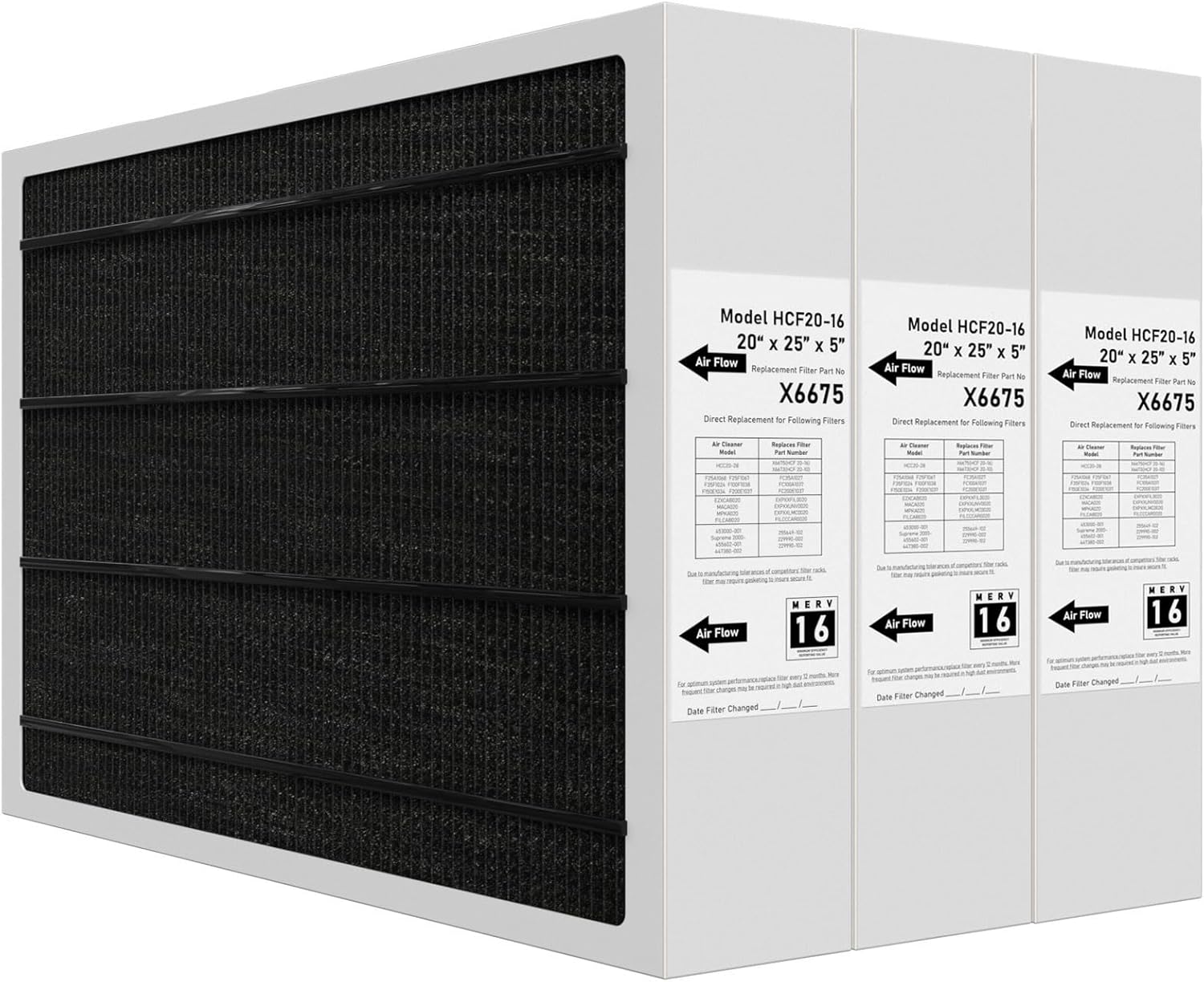 X6675 Merv 16 Air Filter 20x25x5 for Lennox HVAC Systems