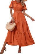 PRETTYGARDEN Floral Smocked Waist Tiered Maxi Dress - Flowy Boho Style