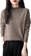 Women's 100% Merino Wool Seamless Mock Neck Sweater - Soft Sweaters