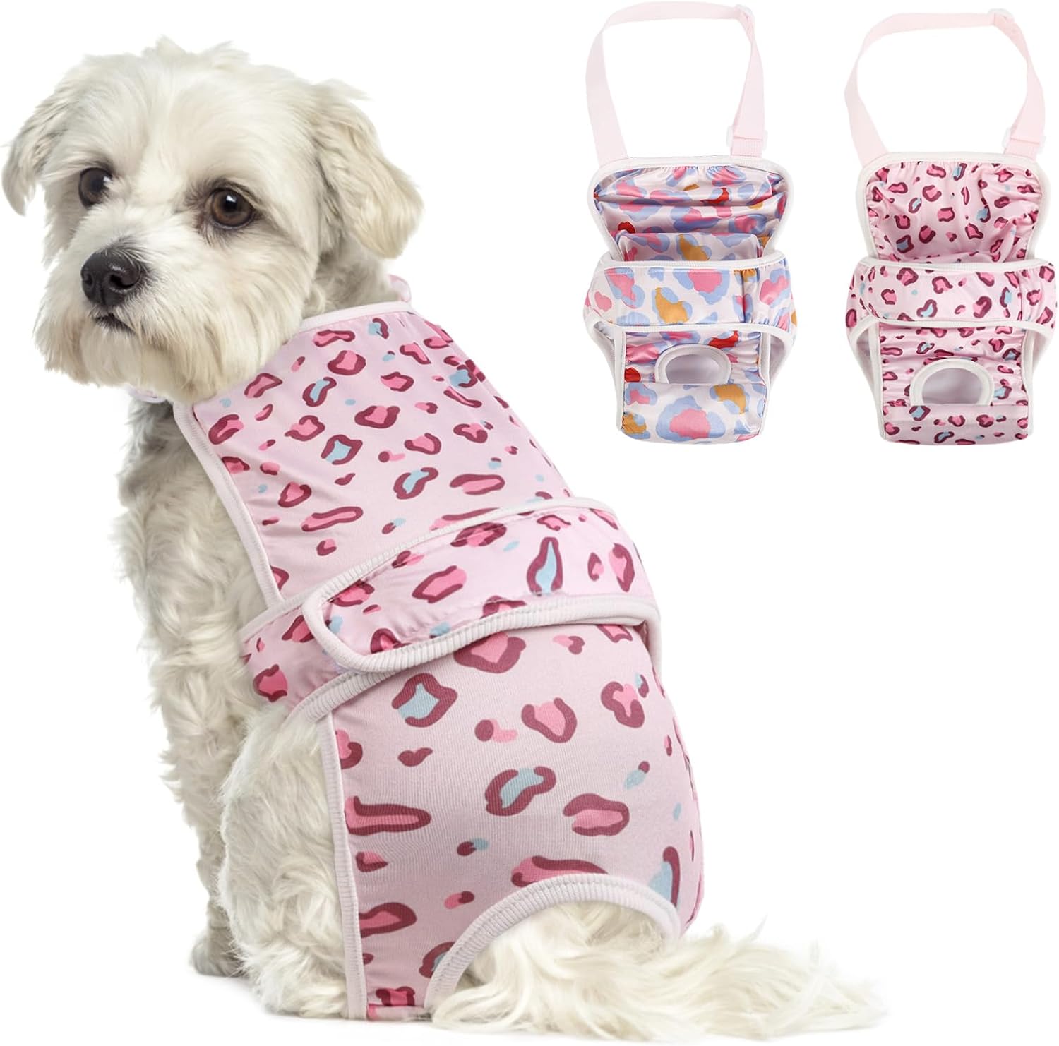 ASENKU 2 Pack Washable Dog Diapers for Small Female Dogs - Leak-proof & Stylish!