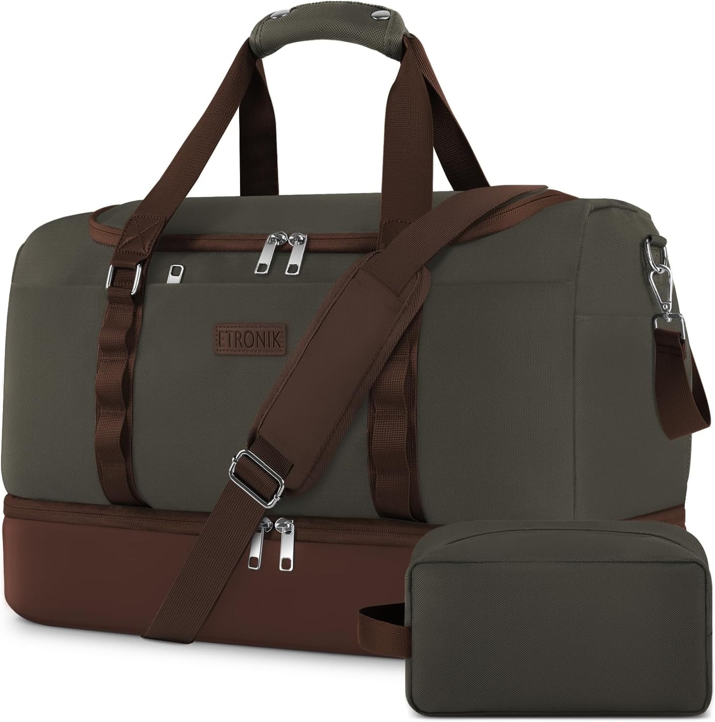 ETRONIK Travel Bag for Men Women - Large Duffle with Shoe Compartment