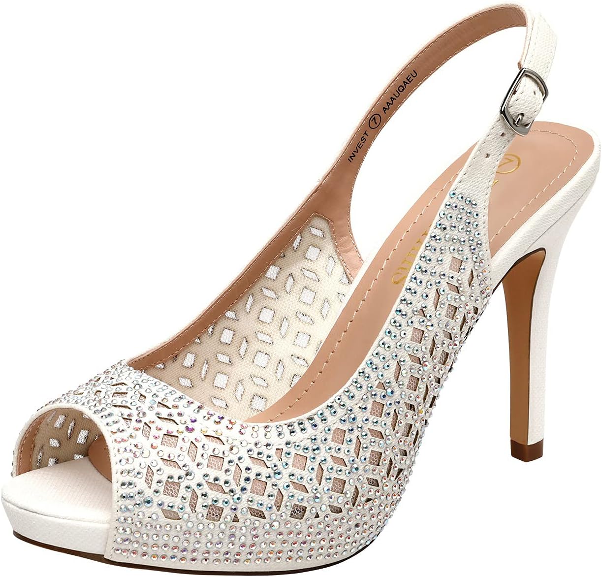 DREAM PAIRS Women's High Heels Platform Dress Pumps with Rhinestones