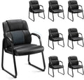 Sweetcrispy Waiting Room Guest Chair Set of 8 - Comfortable PU Leather
