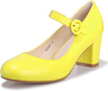 Women Mary Jane Low Block Heels Pumps - Comfortable Work Shoes