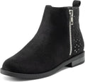 Girls Ankle Boots with Glitter Stars Side Zipper - Stylish Comfort