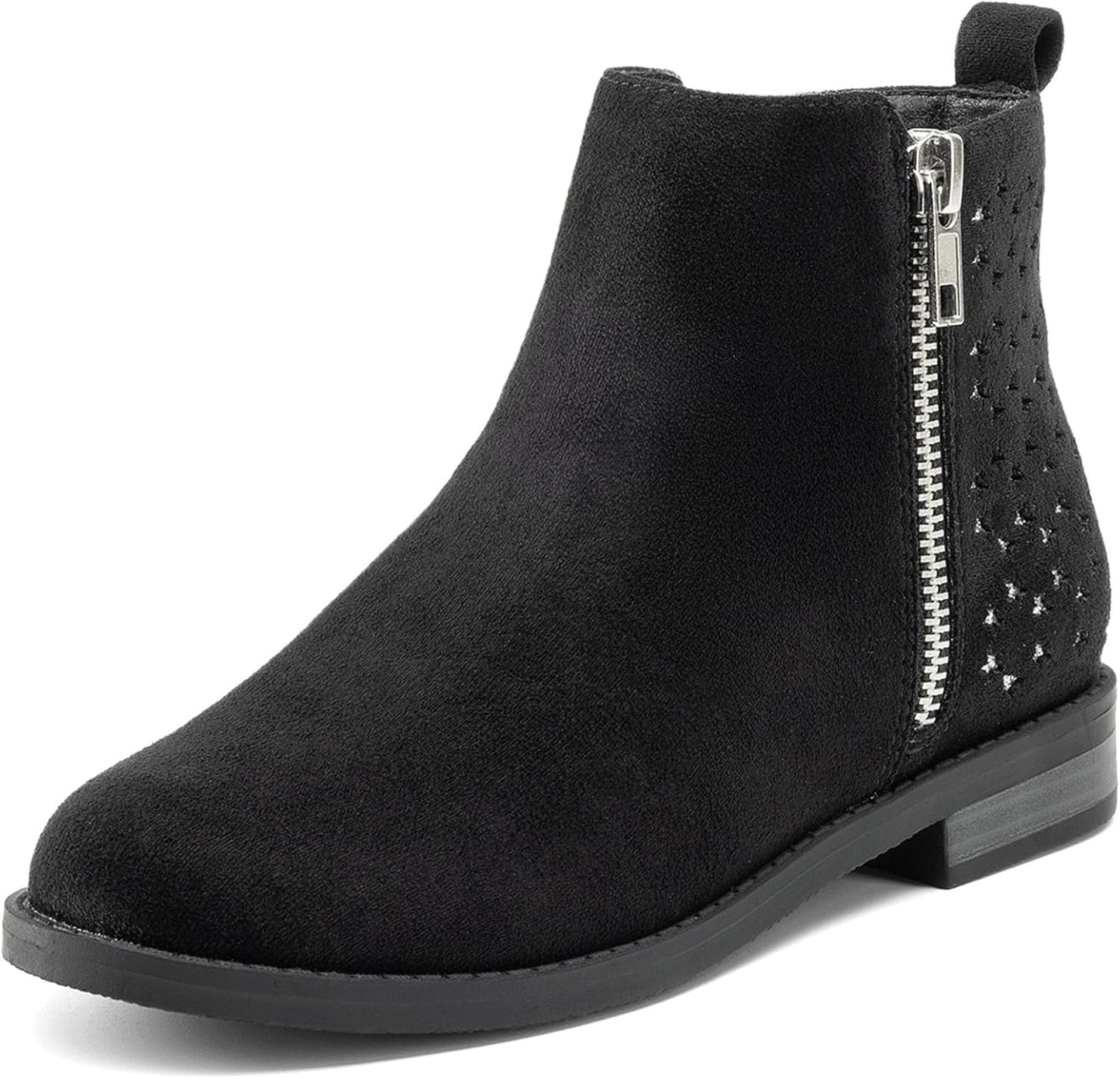 DREAM PAIRS Girls Ankle Boots with Glitter Stars and Zipper