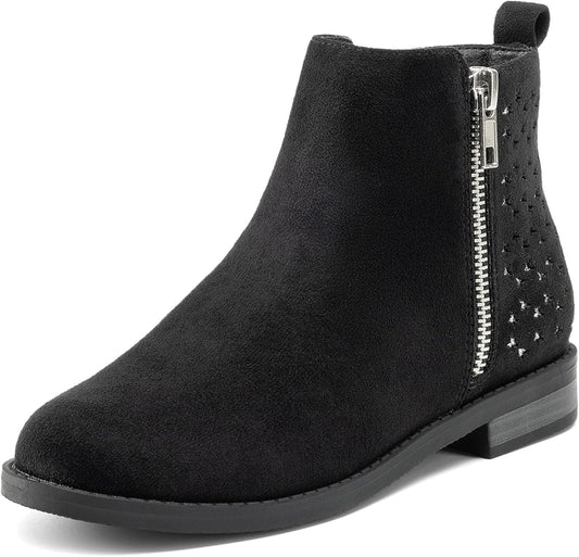 DREAM PAIRS Girls Ankle Boots with Glitter Stars for Kids