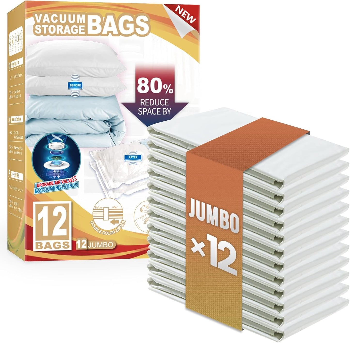 TAILI Jumbo Vacuum Storage Bags for Clothing and Bedding Space Saver