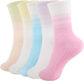 Pilates Yoga Socks with Grips for Women - Non Slip Crew Athletic Socks