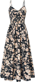 GRACE KARIN Women's Summer Maxi Floral Tie Front Sundress - Flowy