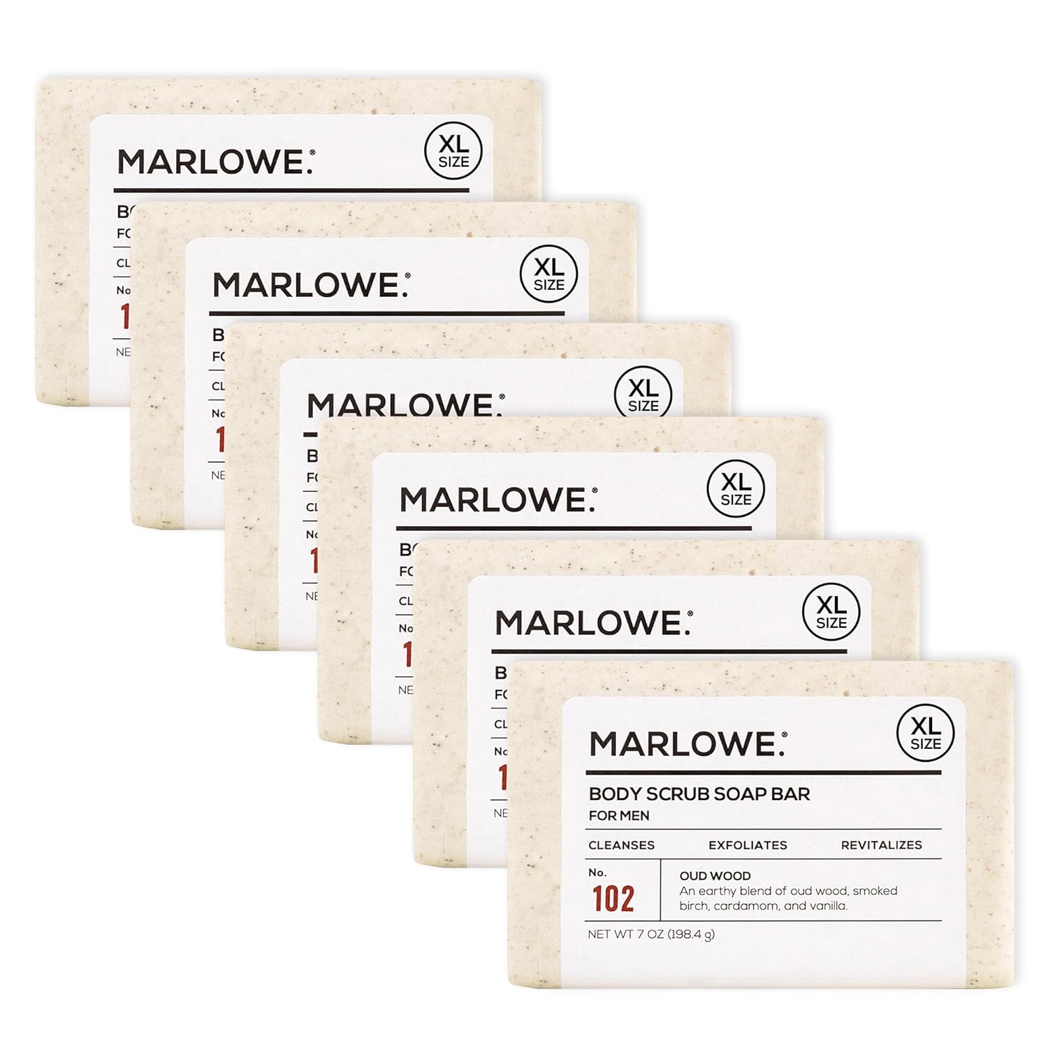 Marlowe No. 102 Body Scrub Soap Bar for Exfoliating Clean Skin